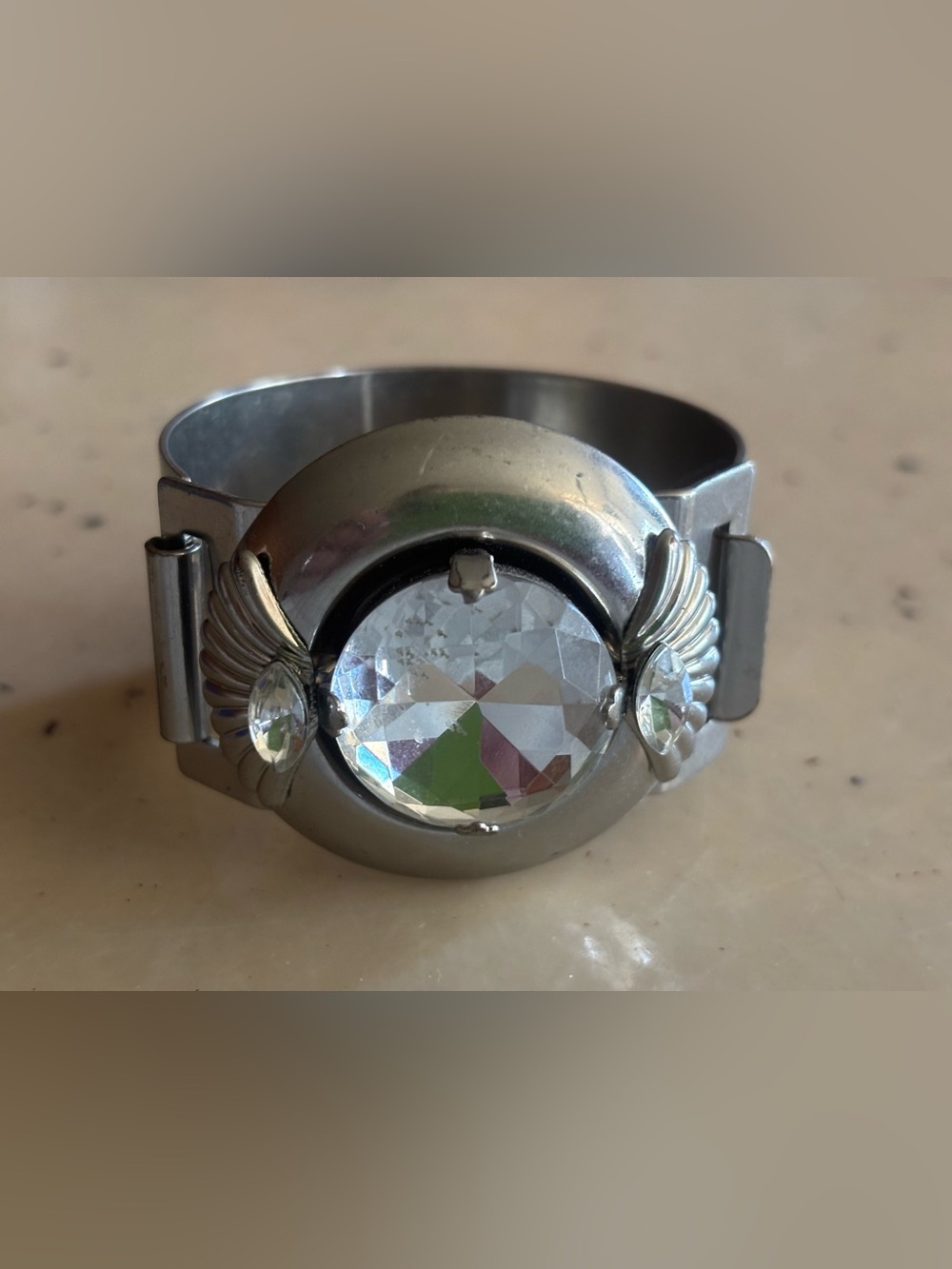 Vintage Art Deco Inspired Cuff Bracelet-Stainless Steel